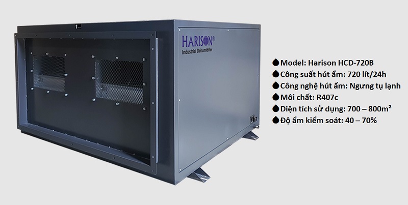 Máy hút ẩm Harison HCD-720B Tính năng của máy hút ẩm treo trần Harison HCD-720B
