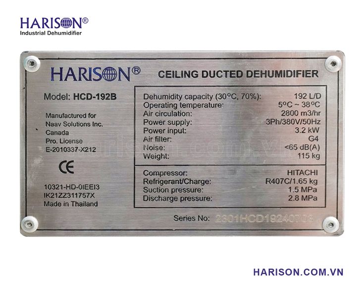 Máy hút ẩm Harison HCD-192B may hut am harison hcd 192b 6