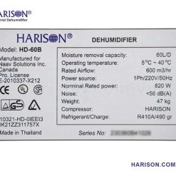 Máy hút ẩm Harison HD-60B may hut am harison hd 60b 6