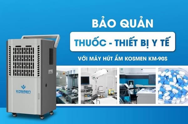 Máy hút ẩm - Tổng kho máy hút ẩm Máy hút ẩm công nghiệp Kosmen KM-90S (90Lít/24h)